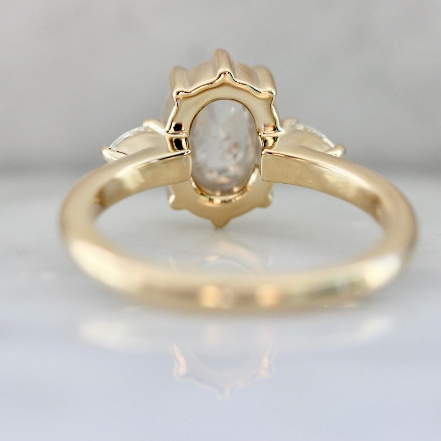 Lore Icy Opalescent Oval Rose Cut Diamond Ring