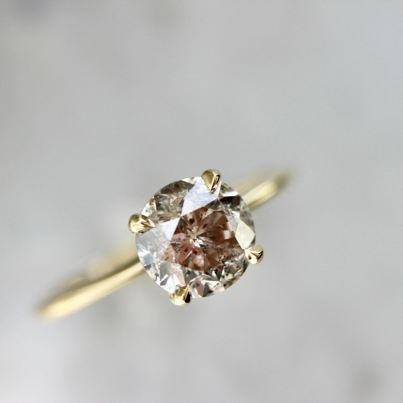 1.77 Carat Stella Salt & Pepper Round Brilliant Cut Diamond Ring