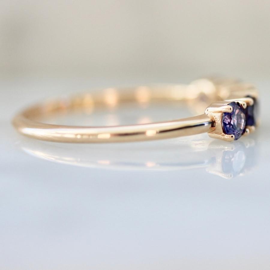 Blueberry Lemonade Ombré Round Brilliant Cut Iolite & Spinel Band