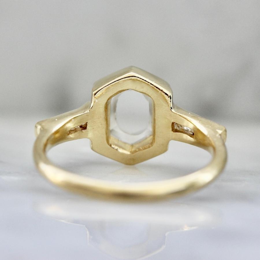 Honore White Portrait Hexagon Cut Diamond Ring