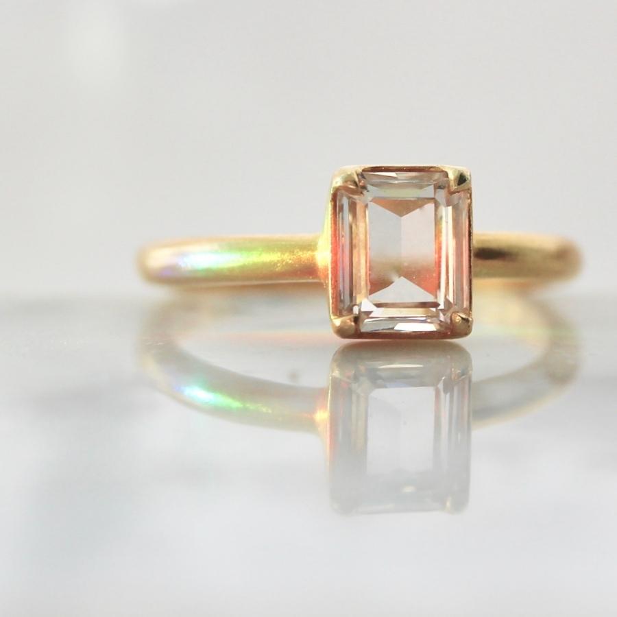 Esmee Champagne Rectangle Step Cut Diamond Ring