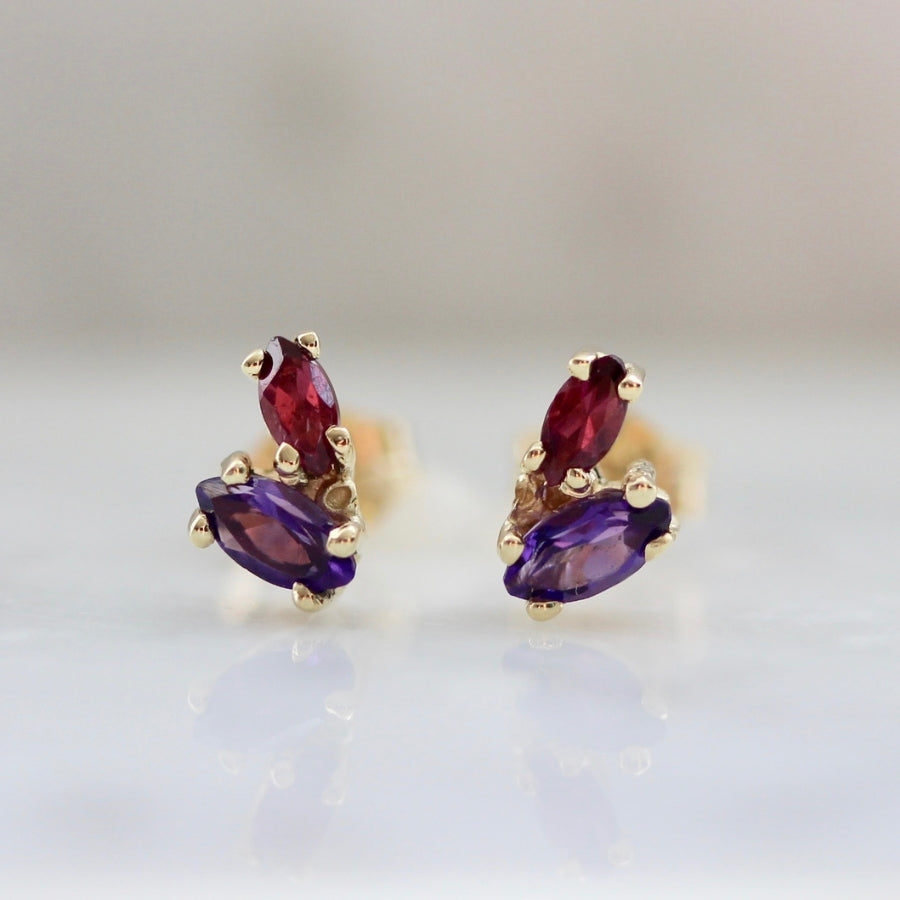 Hallows Amethyst & Rhodolite Earrings