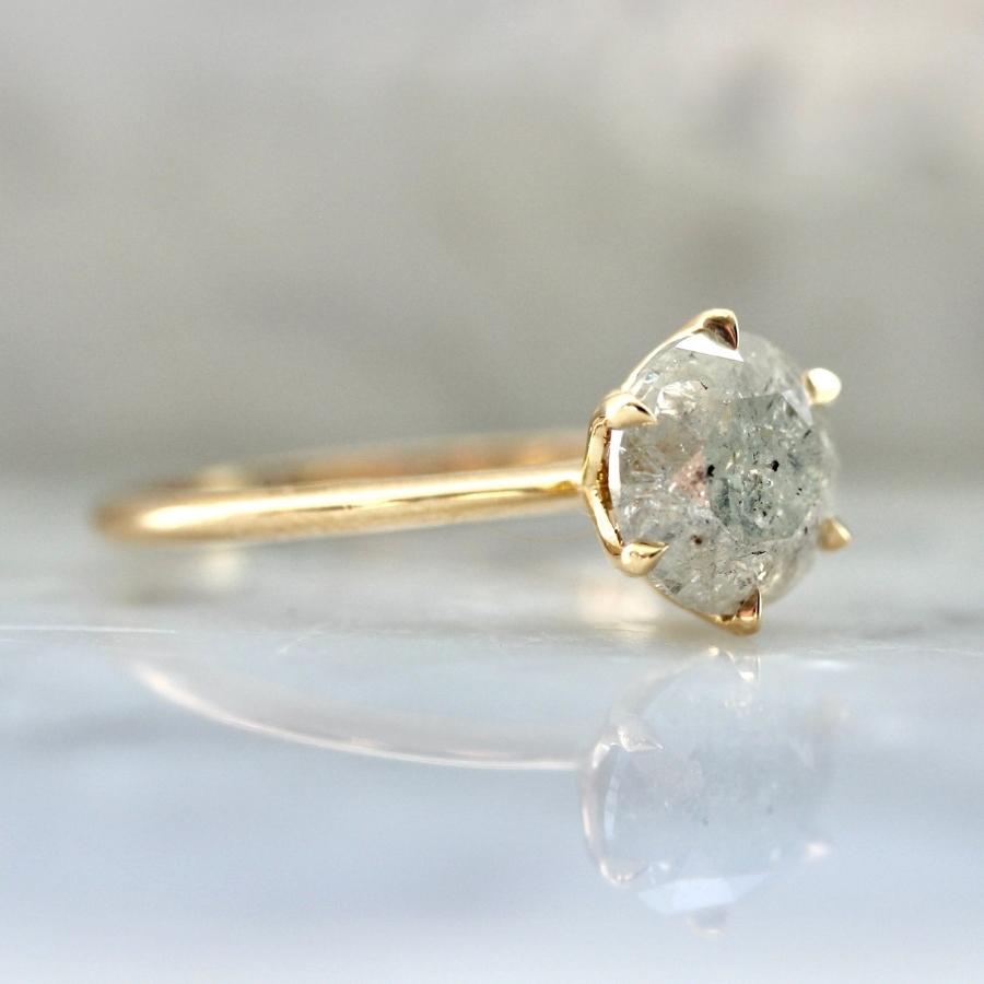 2.25 Carat Bella Icy Salt & Pepper Round Brilliant Cut Diamond Ring