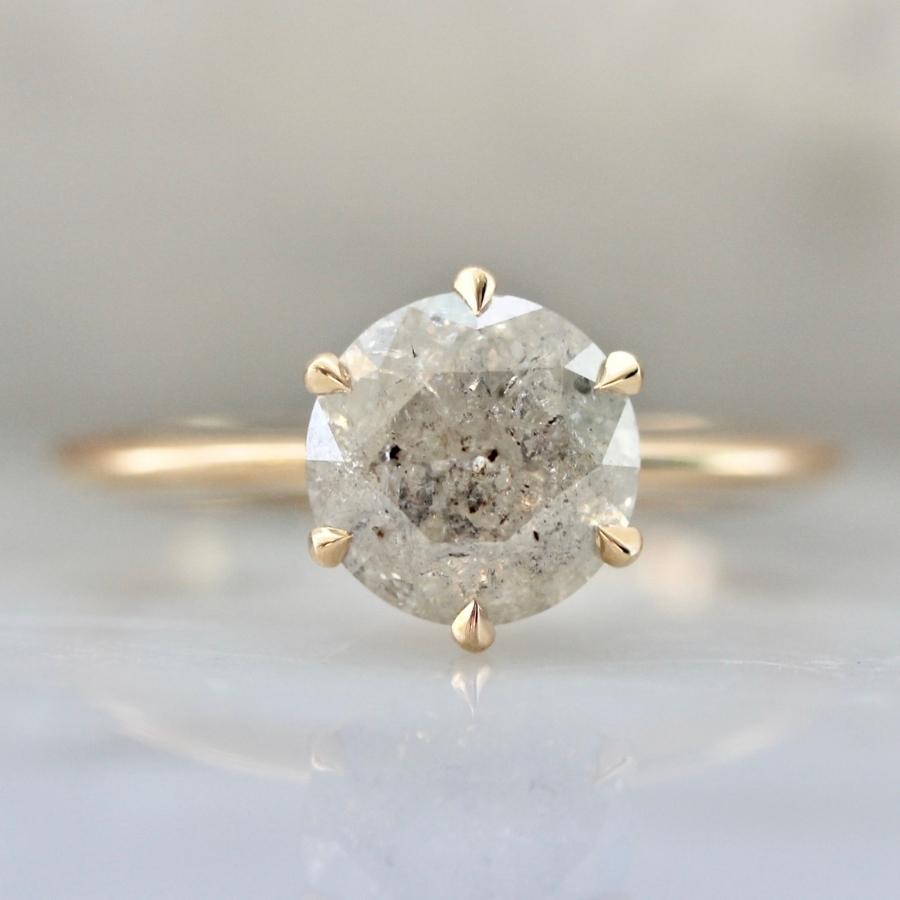 2.25 Carat Bella Icy Salt & Pepper Round Brilliant Cut Diamond Ring