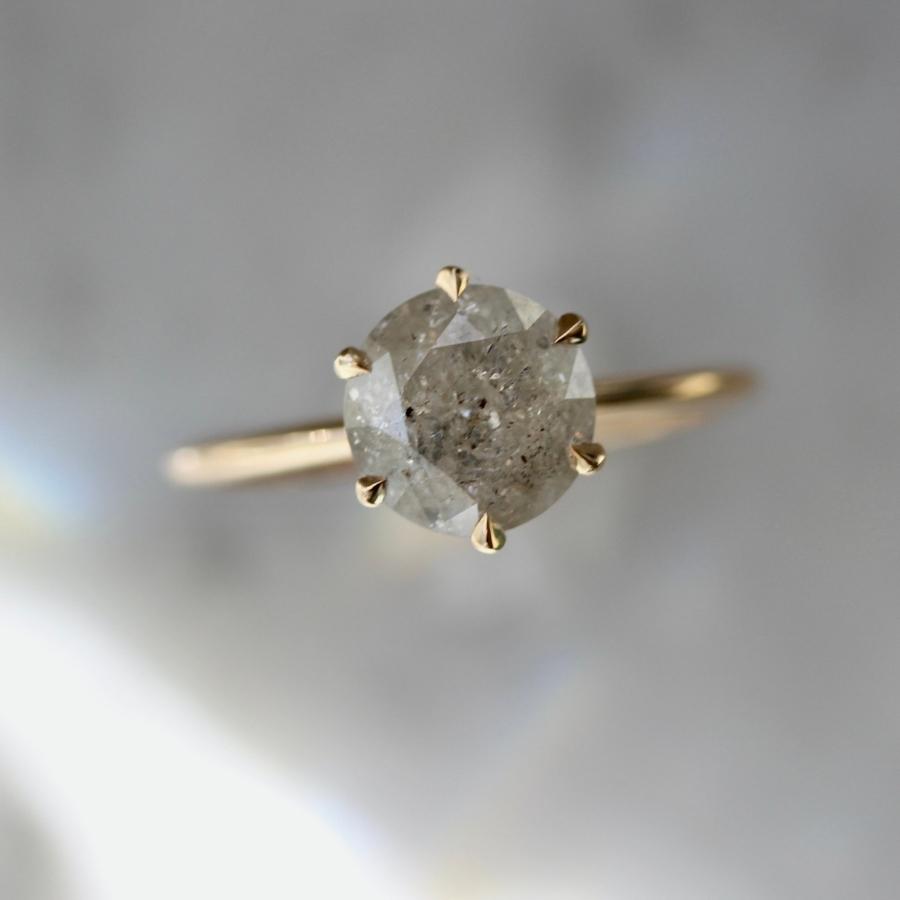 2.25 Carat Bella Icy Salt & Pepper Round Brilliant Cut Diamond Ring