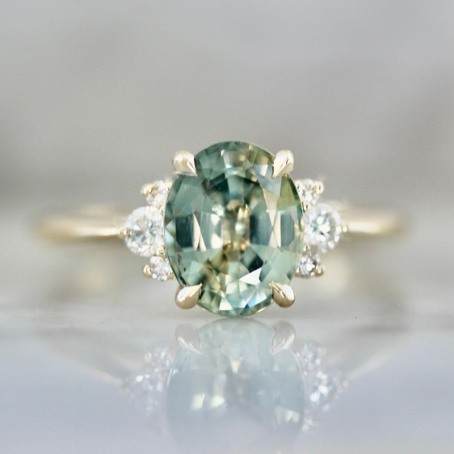 
            2.36 Carat Mirella Mint Oval Cut Sapphire Ring