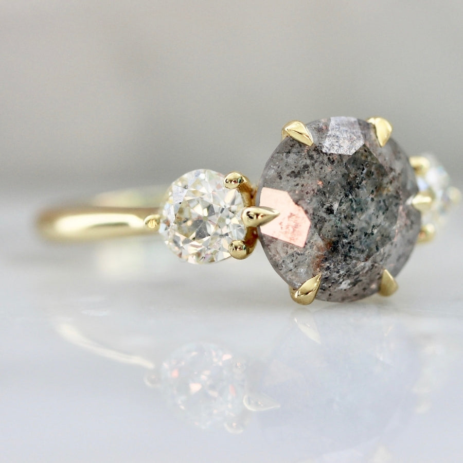 Seraphim Salt & Pepper Round Brilliant Cut Diamond Ring