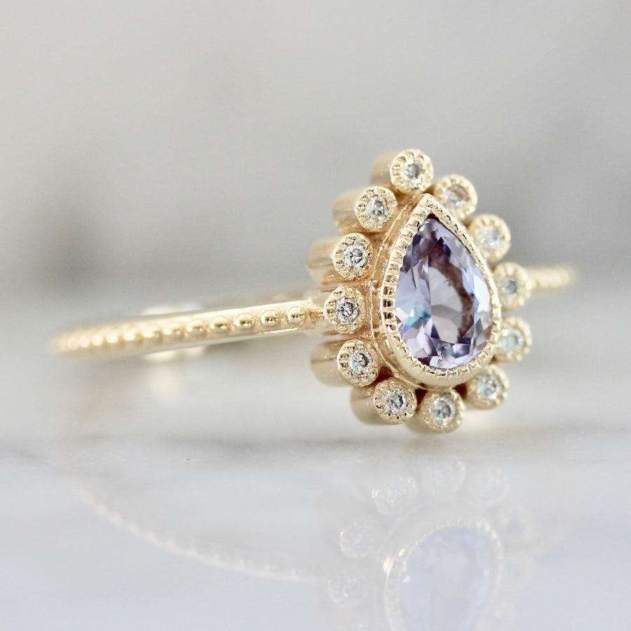 
            Winslet Lavender Pear Cut Sapphire Ring