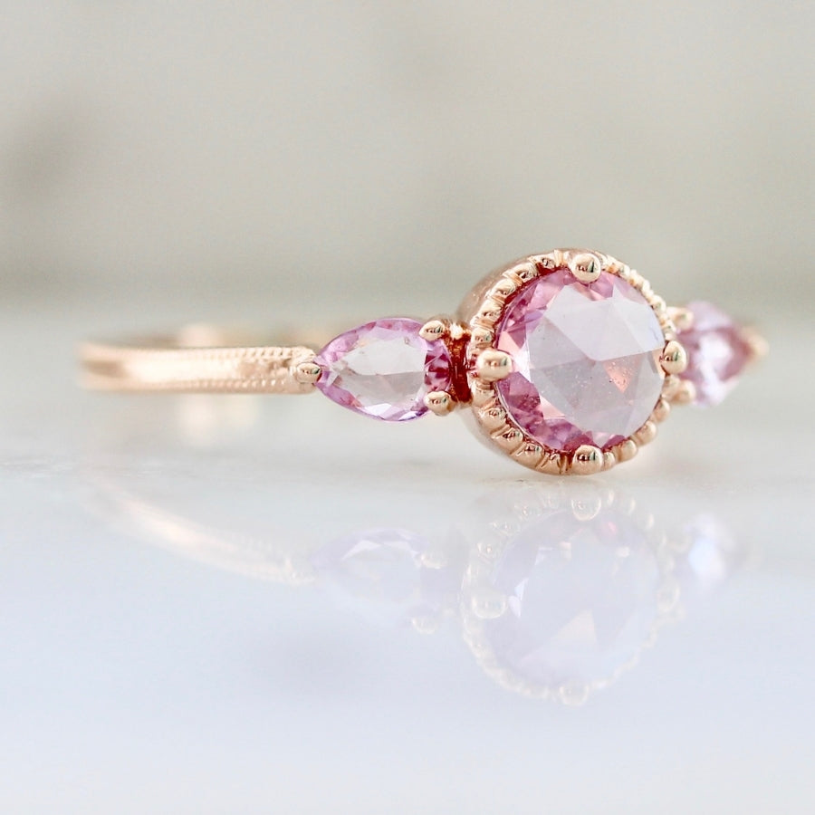 
            Sugar Rush Pink Round Rose Cut Sapphire Ring
