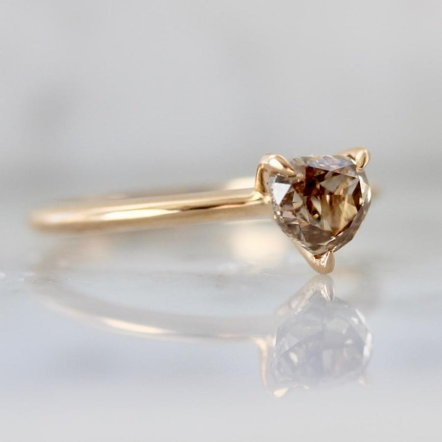 Golden Heart Diamond Ring | Radiant Bay