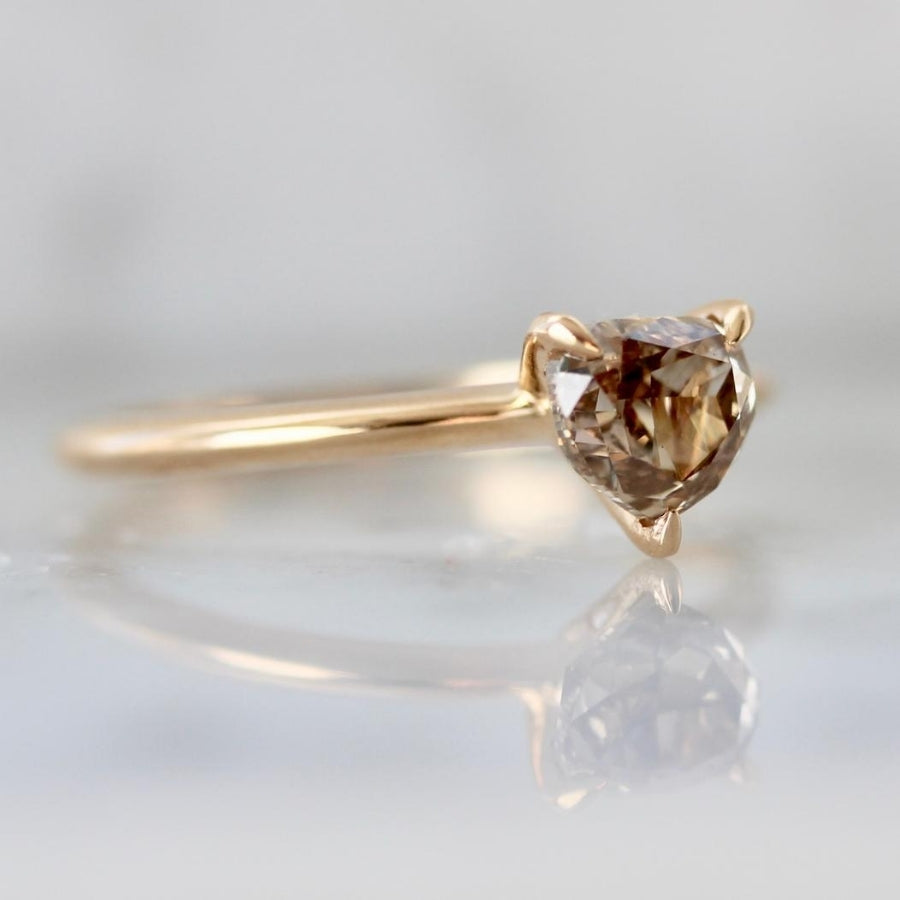 Champagne diamond heart ring Clearance