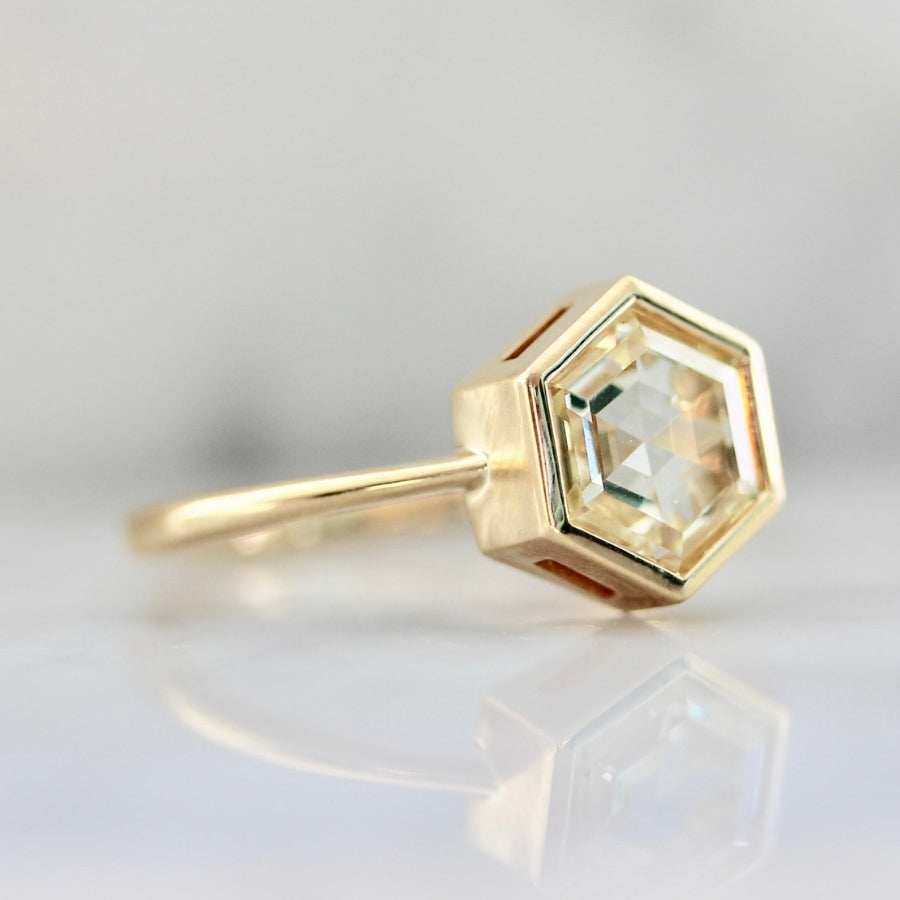Fair Verona Champagne Hexagon Rose Cut Diamond Ring