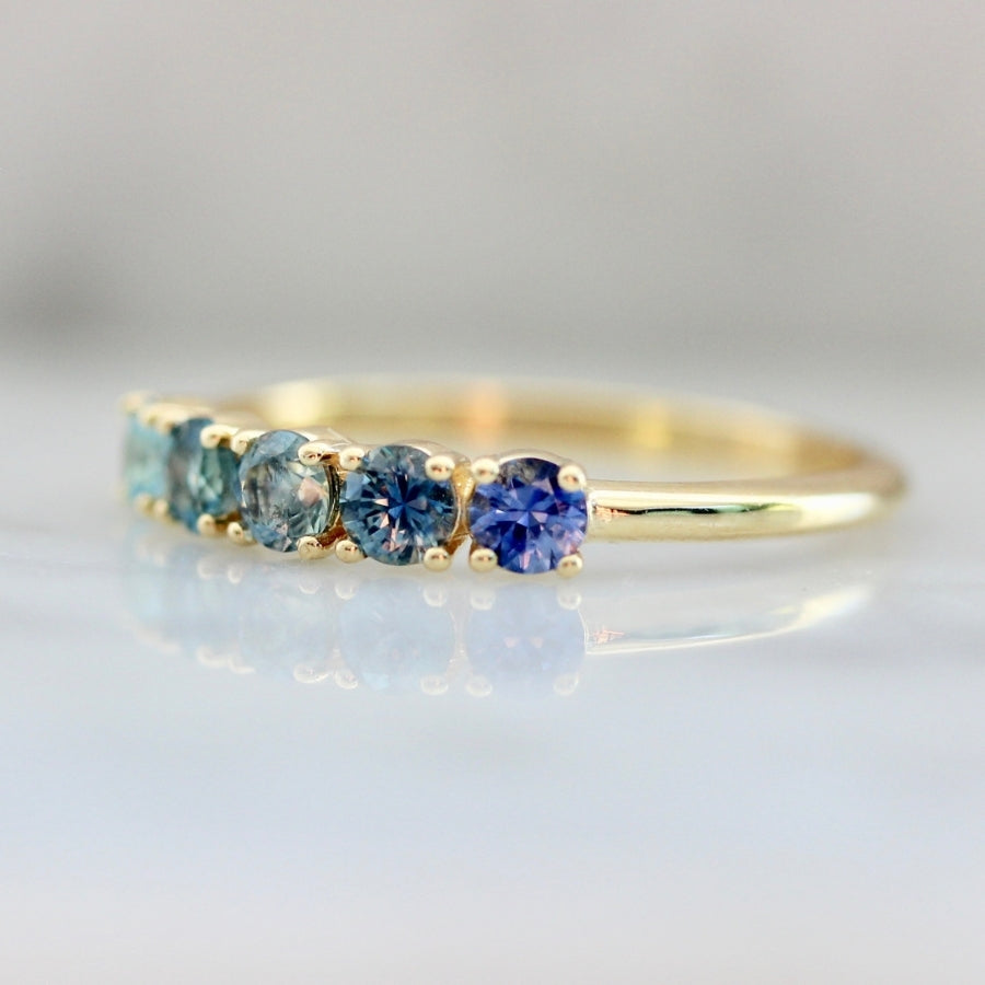 
            Three Wishes Blue Ombré Round Brilliant Cut Band