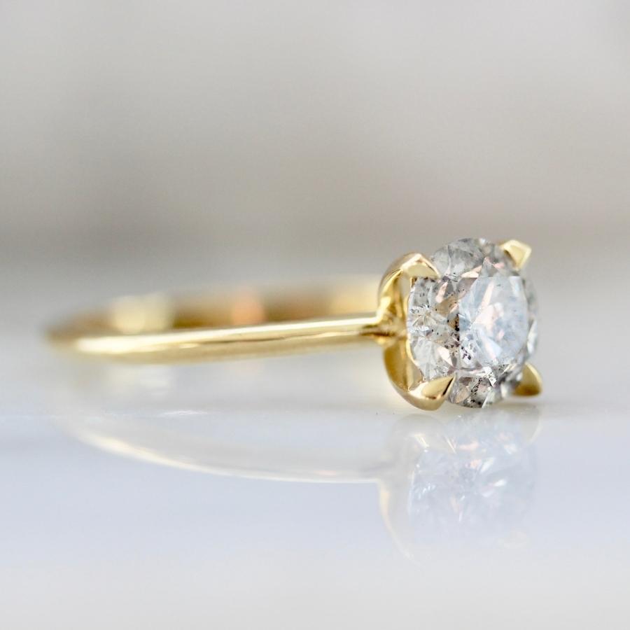 1.24 Carat Stella Salt & Pepper Round Brilliant Cut Diamond Ring