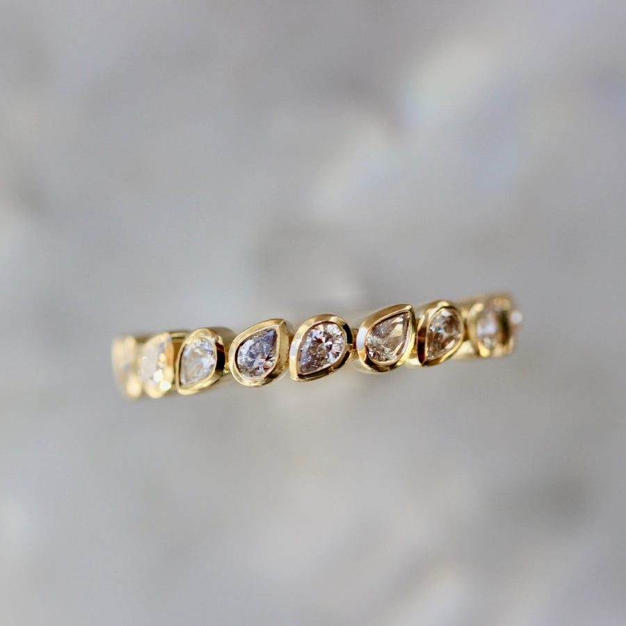 Drops of Starlight White Pear Cut Diamond Band