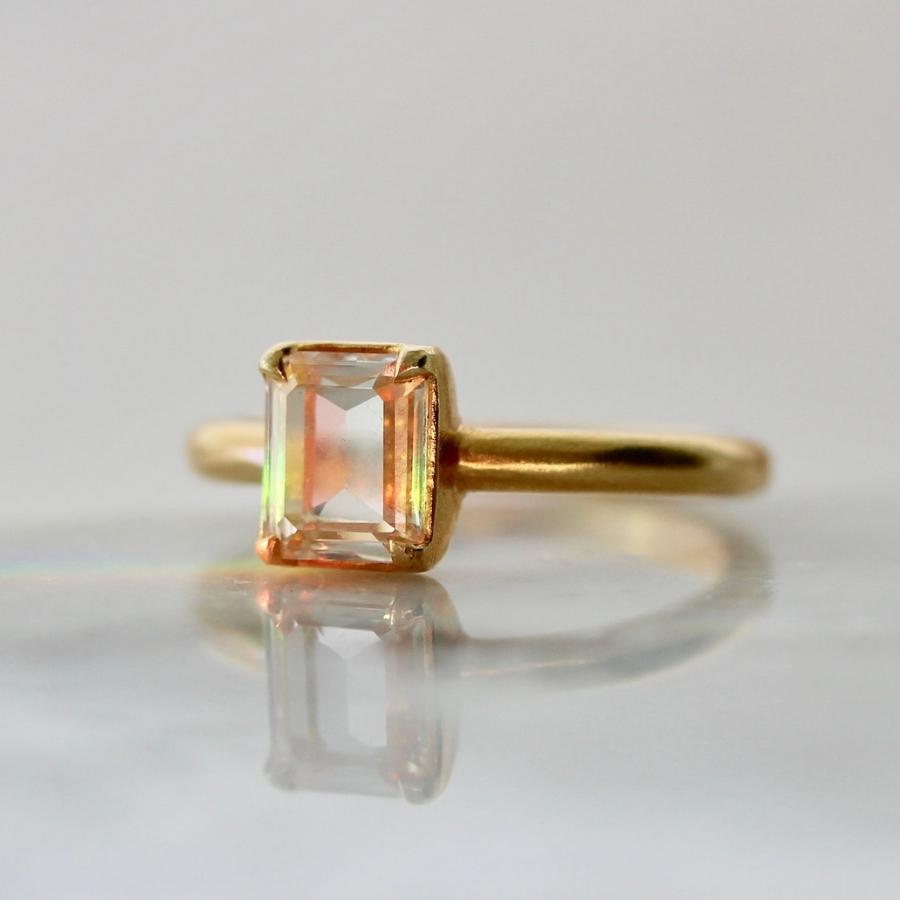 Esmee Champagne Rectangle Step Cut Diamond Ring