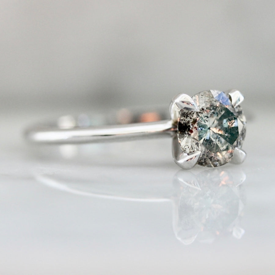 1.03 Carat Stella Salt & Pepper Round Brilliant Cut Diamond Ring