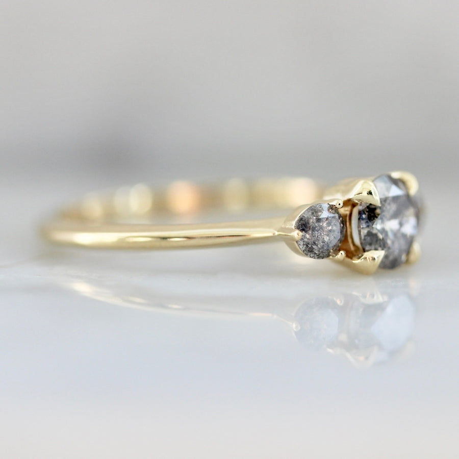 Interstellar Salt & Pepper Diamond Trilogy Ring