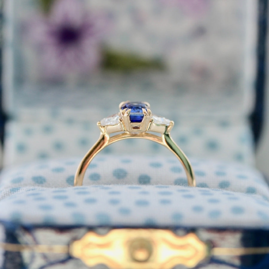 Scenic Route Emerald Cut Ceylon Sapphire Ring
