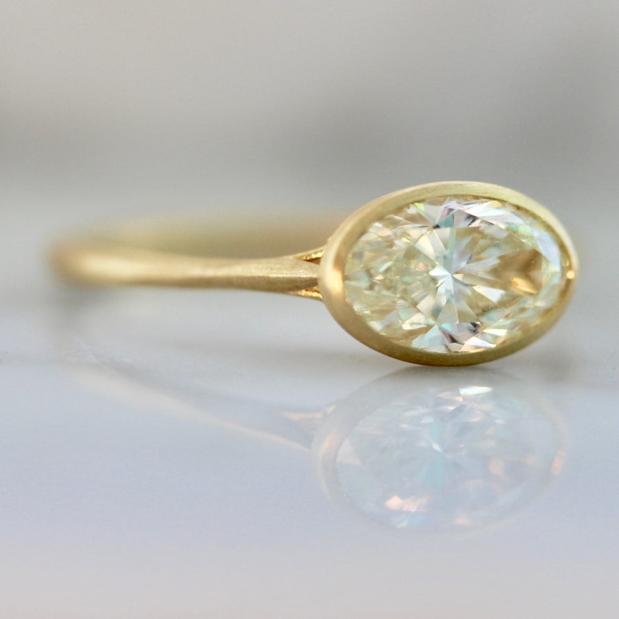 Spring Beauty Champagne Oval Cut Diamond Ring