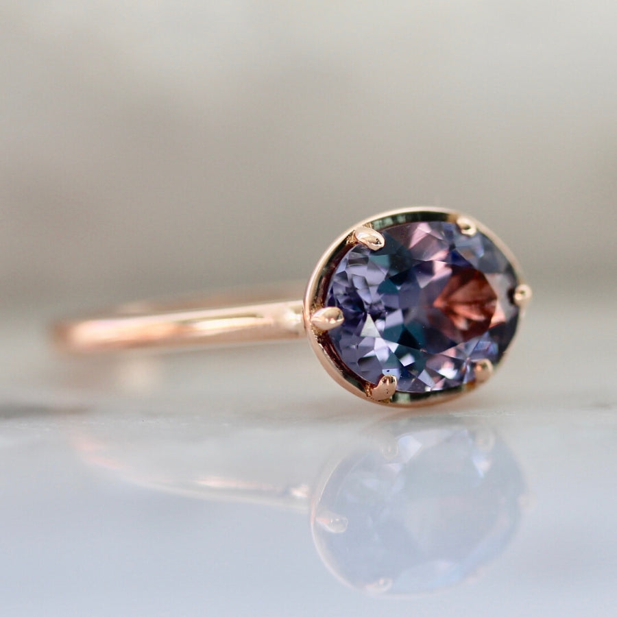 
            Leia Lavender Oval Cut Spinel Ring in Rose Gold