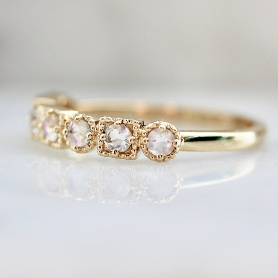 Bellisima Round Brilliant Cut Moonstone Band