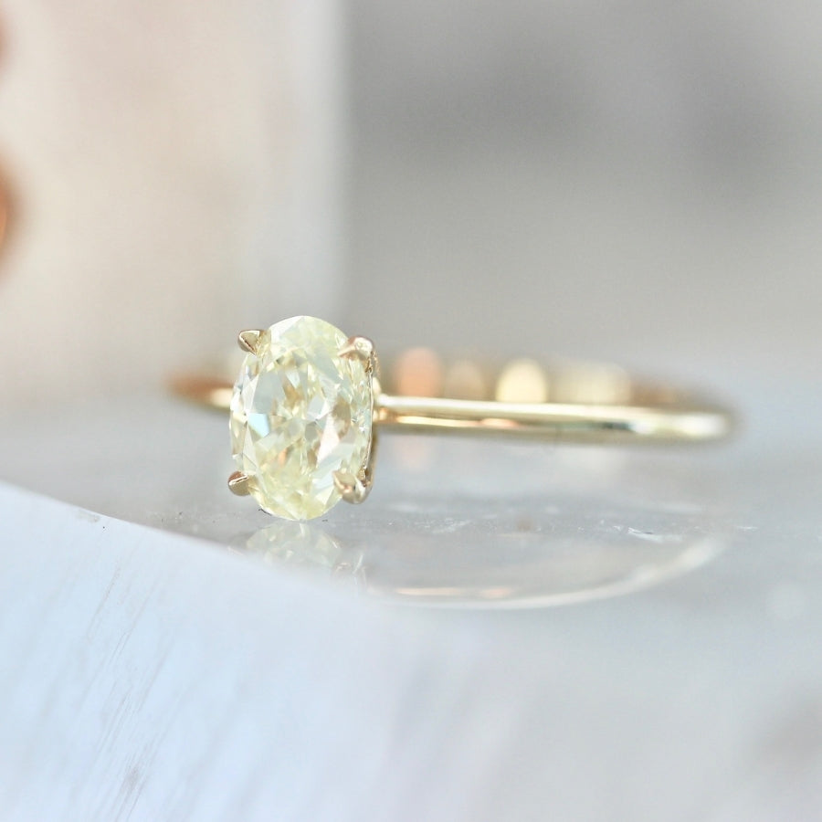 Harvest Moon Yellow Oval Cut Diamond Ring