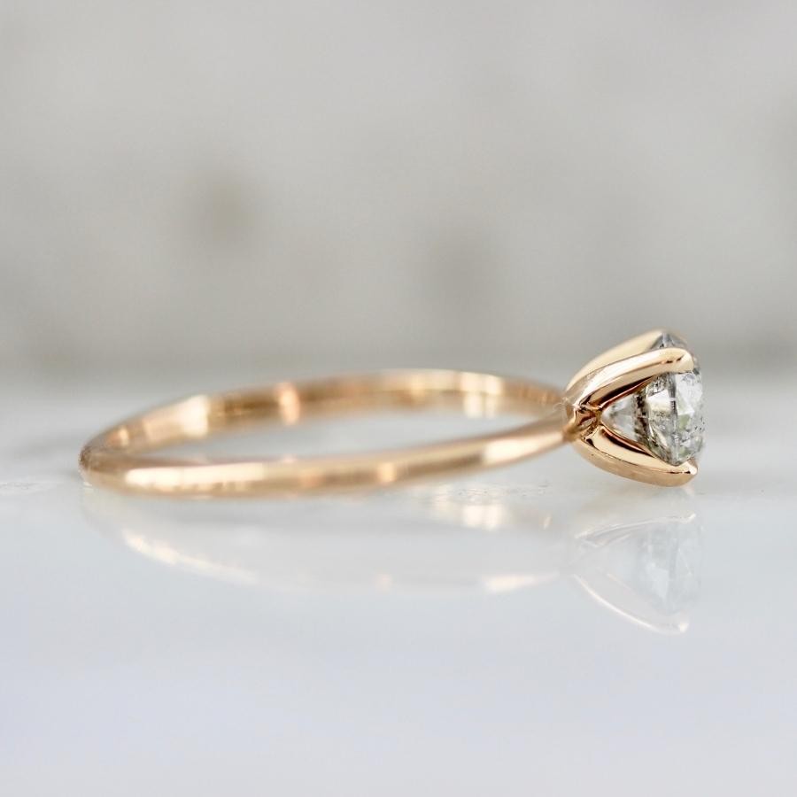 .83 Carat Stella Salt & Pepper Round Brilliant Cut Diamond Ring