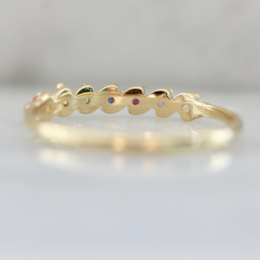 Break Free Round Brilliant Cut Rainbow Sapphire Band
