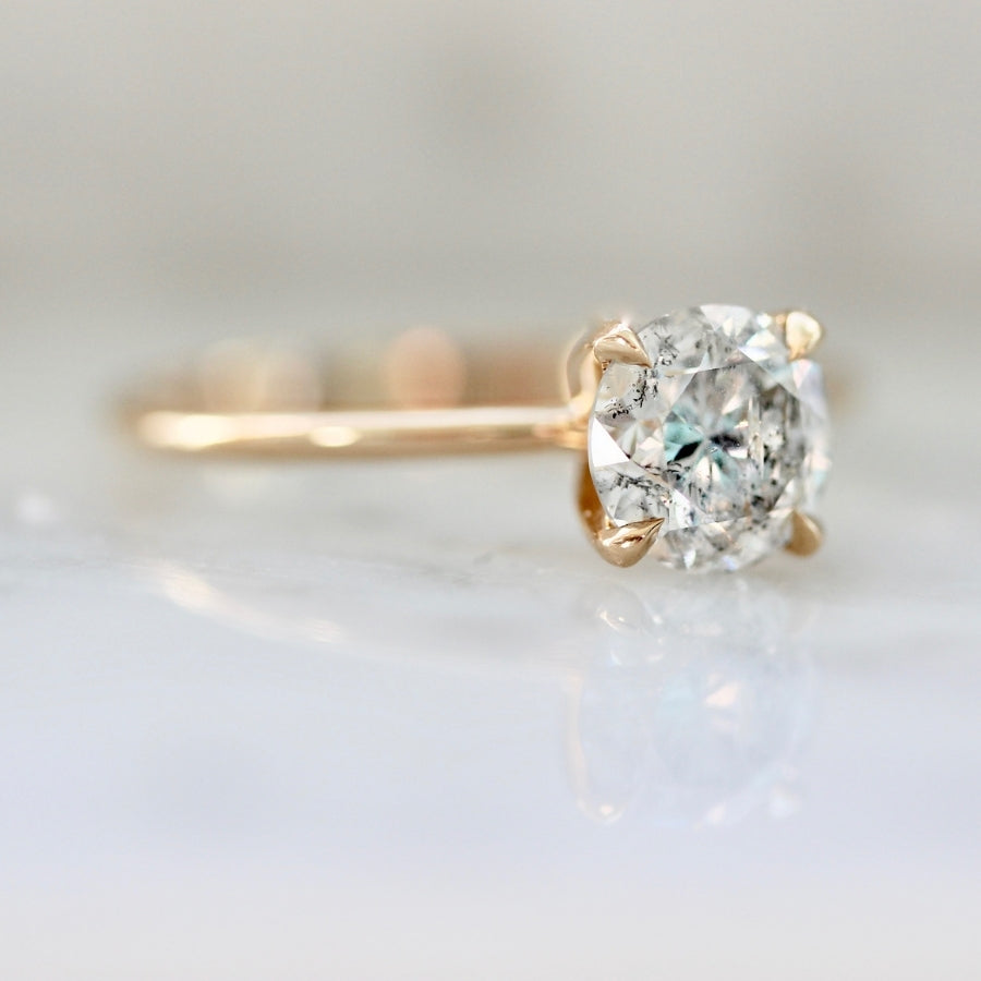 1.12 Carat Stella Salt & Pepper Round Brilliant Cut Diamond Ring