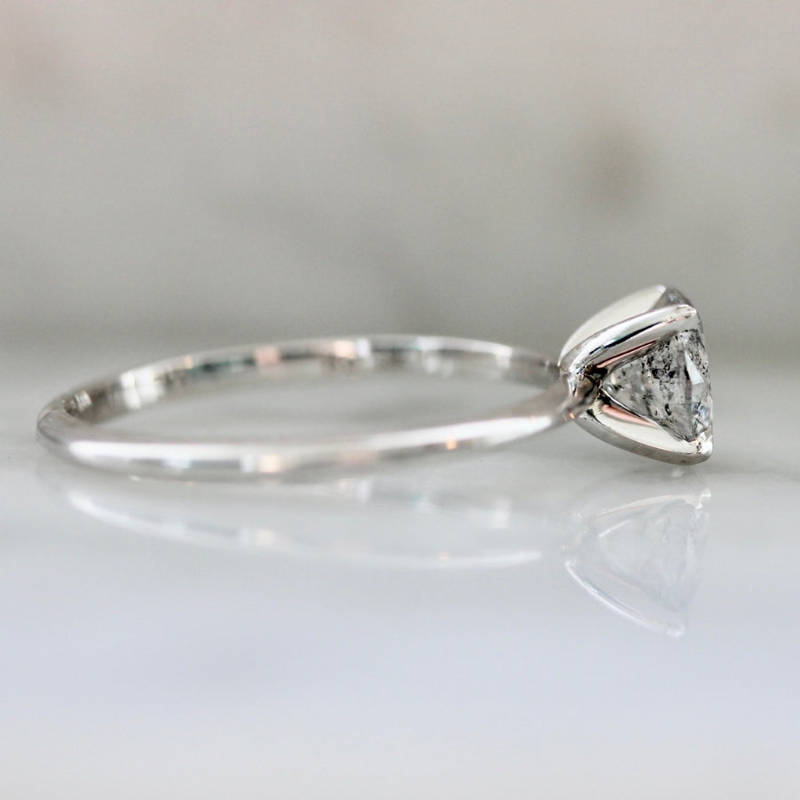 .85 Carat Stella Salt & Pepper Round Brilliant Cut Diamond Ring