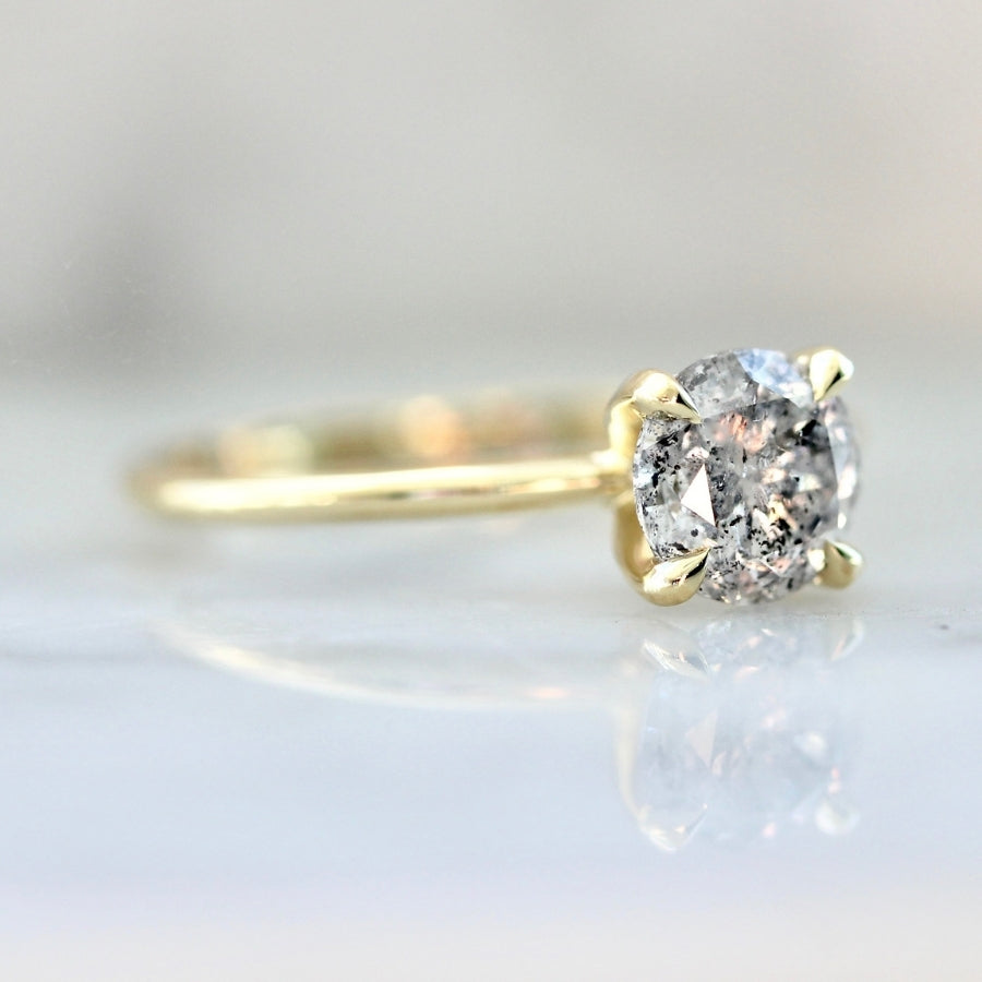 1.01 Carat Stella Salt & Pepper Round Brilliant Cut Diamond Ring