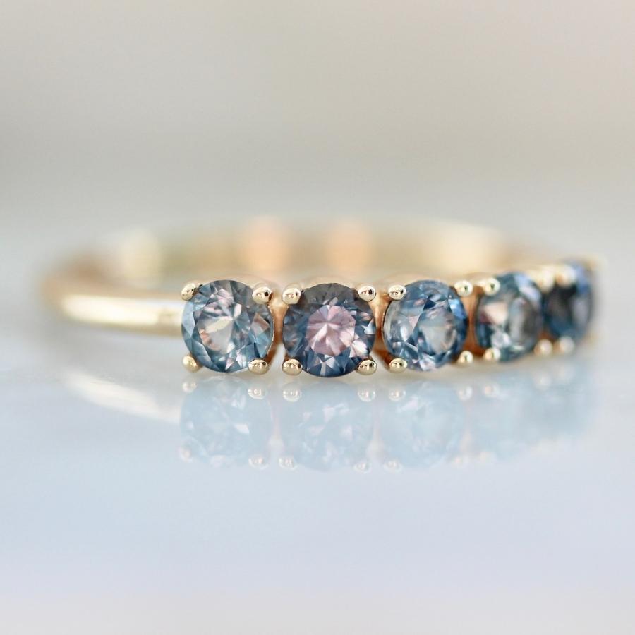 Requiem Teal Round Brilliant Cut Spinel Band