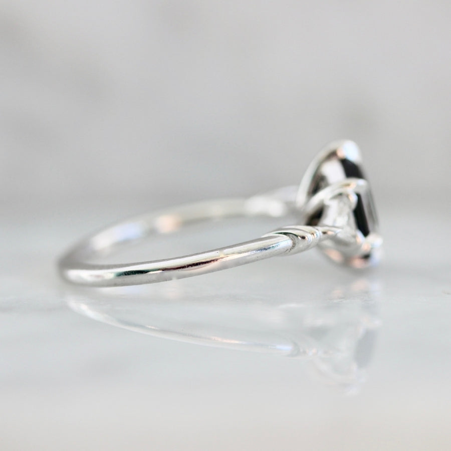 Brambleberry Midnight Blue Hexagon Cut Sapphire & Diamond Ring