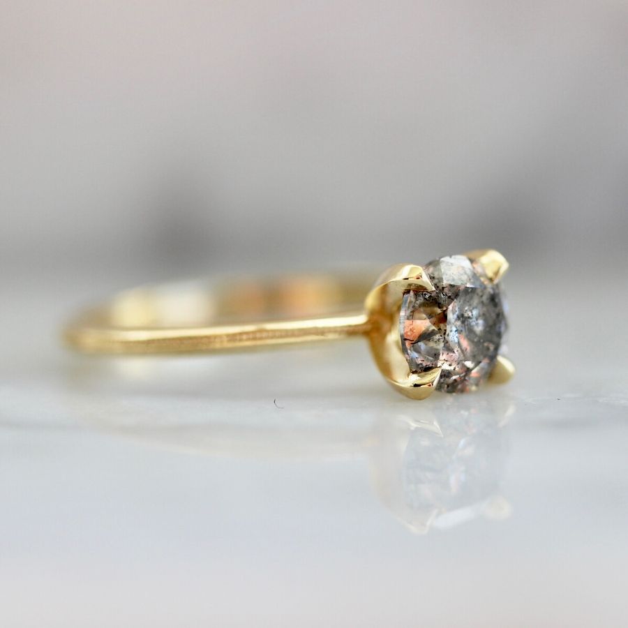 Stella Salt & Pepper Diamond Ring in Yellow Gold