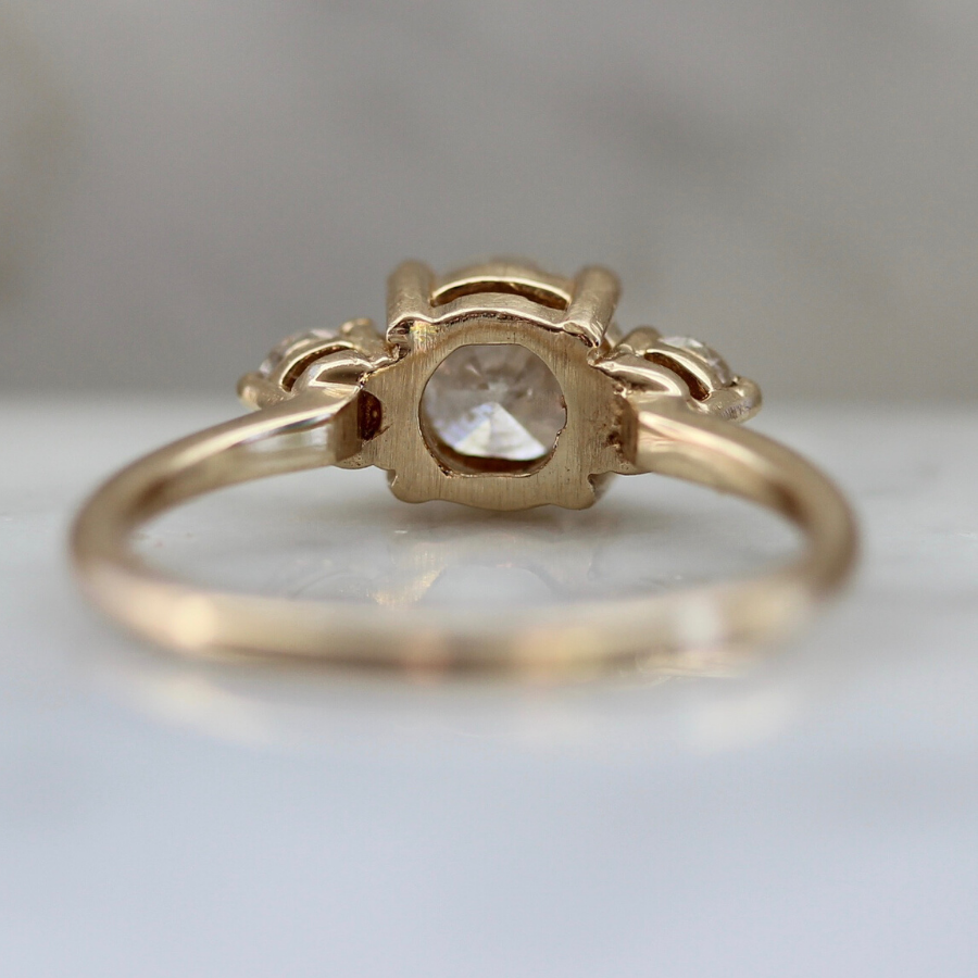 Sophie Icey Diamond Three Stone Ring in Yellow Gold