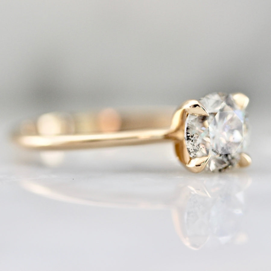 1.08 Carat Stella Salt & Pepper Round Brilliant Cut Diamond Ring