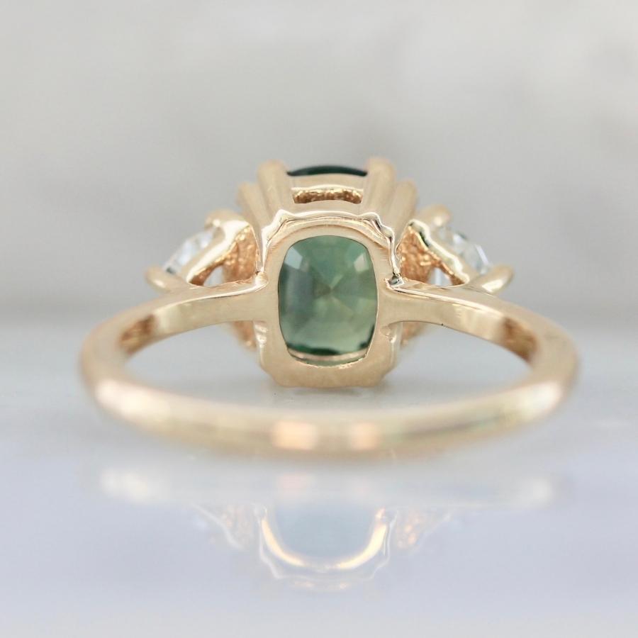 
            Lola Green Cushion Cut Sapphire Ring
