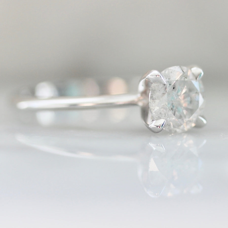 1.02 Carat Stella Salt & Pepper Round Brilliant Cut Diamond Ring