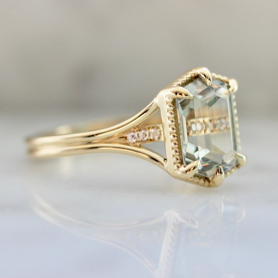 Mint To Be Hexagon Cut Sapphire Ring