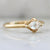 Vega White Lozenge Rose Cut Diamond Ring in Yellow Gold