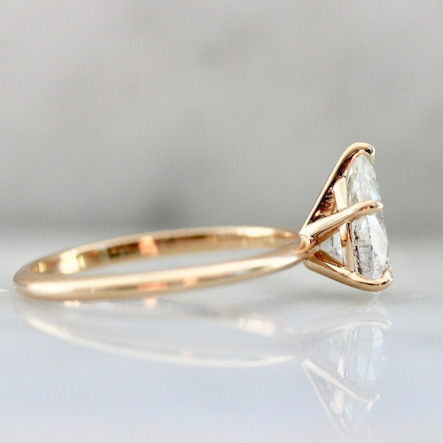 Stardust Salt & Pepper Pear Cut Diamond Ring