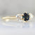 Blue Velvet Bi-Color Sapphire & Old European Cut Diamond Ring