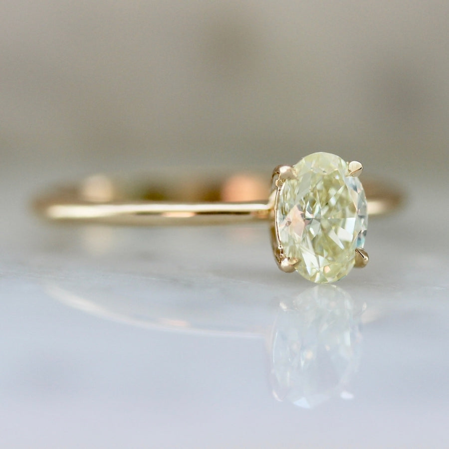Harvest Moon Yellow Oval Cut Diamond Ring