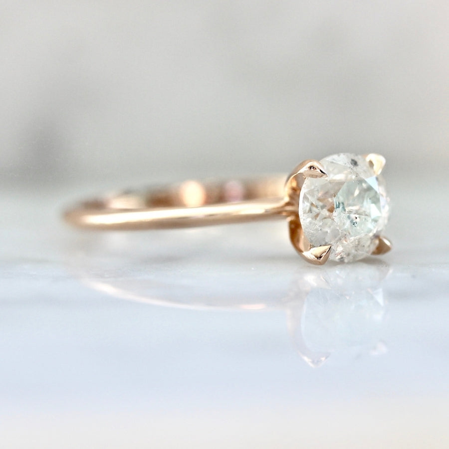 1.17 Carat Stella Salt & Pepper Round Brilliant Cut Diamond Ring