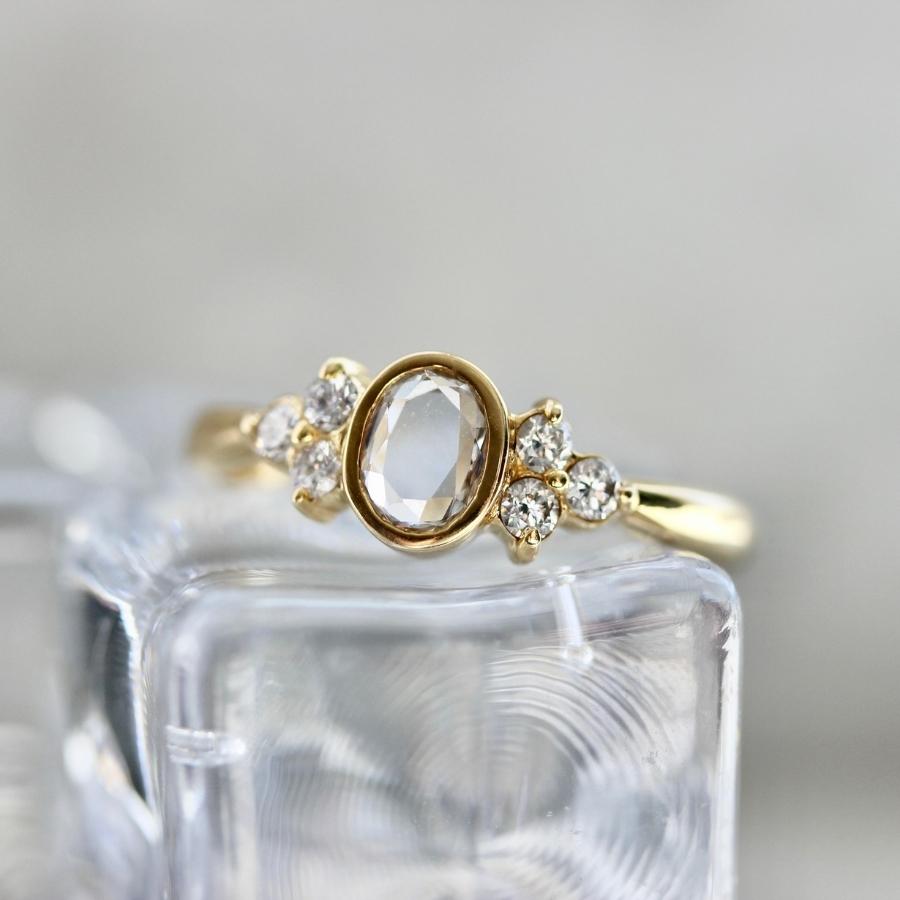 Simone White Portrait Oval Cut Diamond Ring