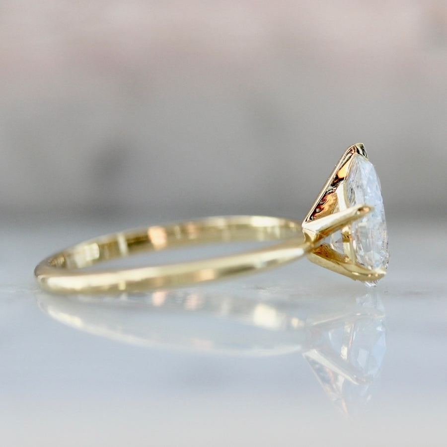 1.39 Carat Stella Icey Salt & Pepper Pear Cut Diamond Ring