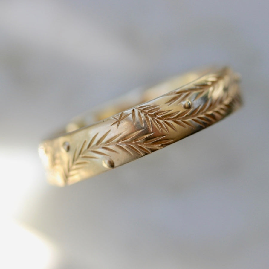 
            Millennia Engraved Gold Band