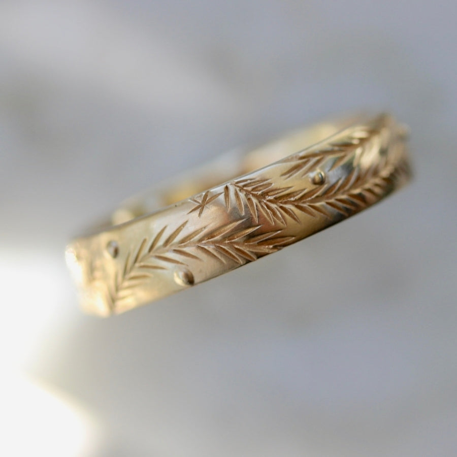 Millennia Engraved Gold Band