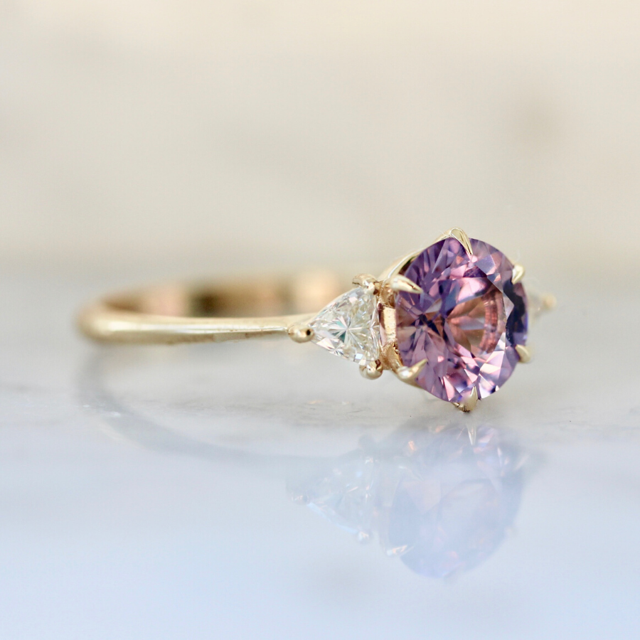 Lucia Purple Spinel and Diamond Ring